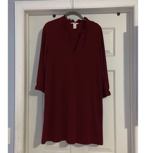 H&M burgundy fall dress